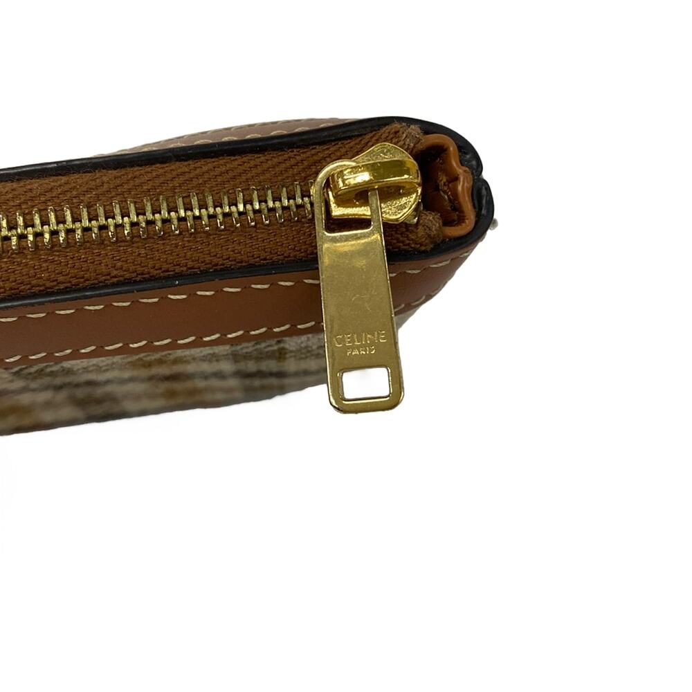 Celine Coin Case Beige Brown Multi Wool Leather - Picture 4 of 8
